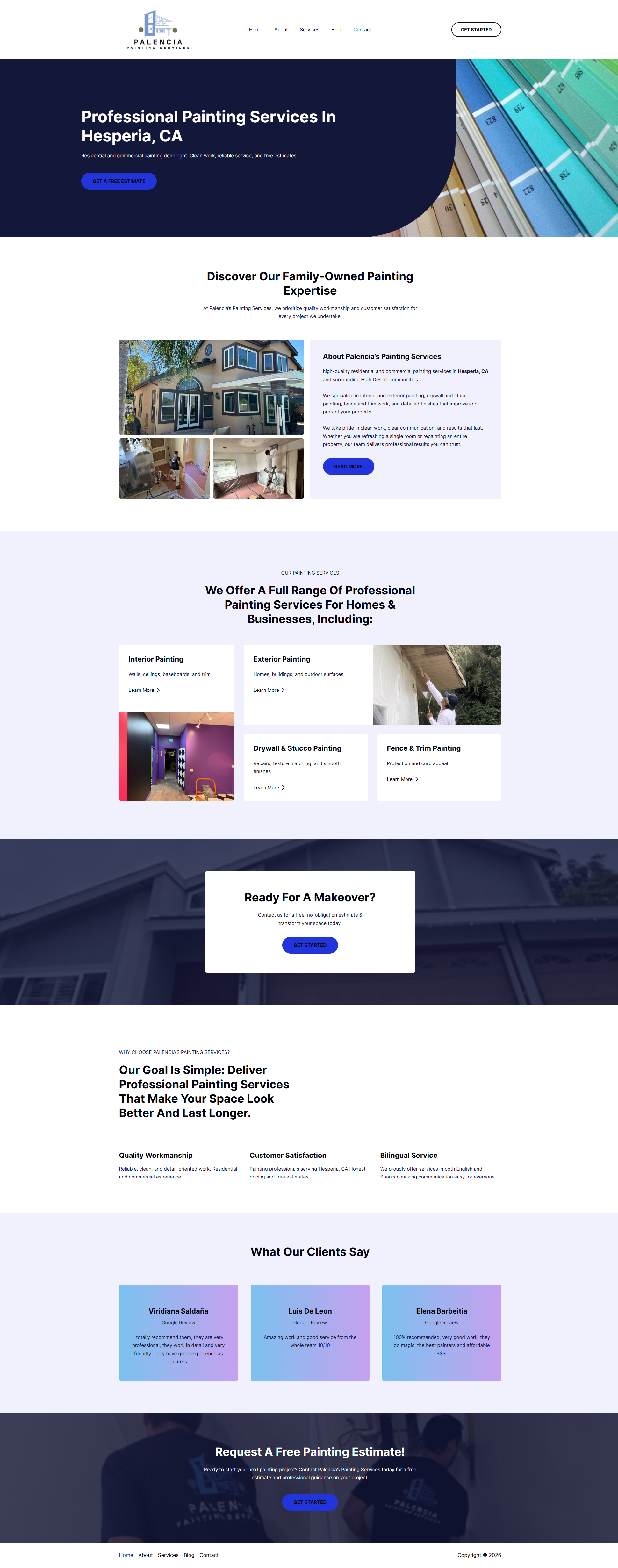 Palencia's Painting Services Website